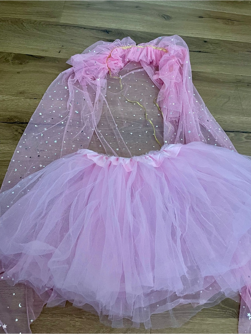 Kids Pink Fairy Tutu Costume with Star cape